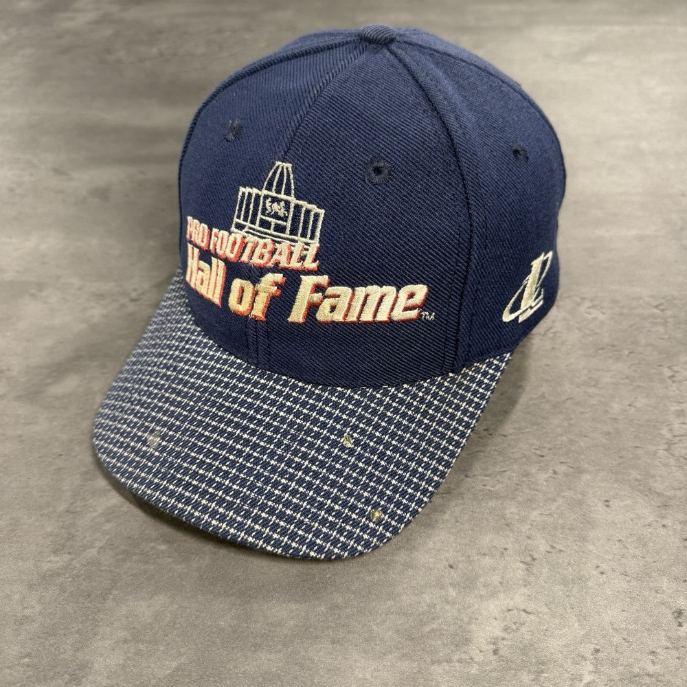 Vintage 90s Logo Athletic Hat‎ NFL Pro Football Hall Of Fame HOF Blue White Cap
